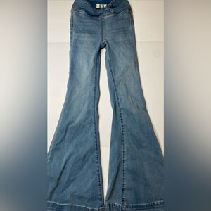 We The Free People Curvy Flare Blue Jeans Stretch Bell Bottom Size 25